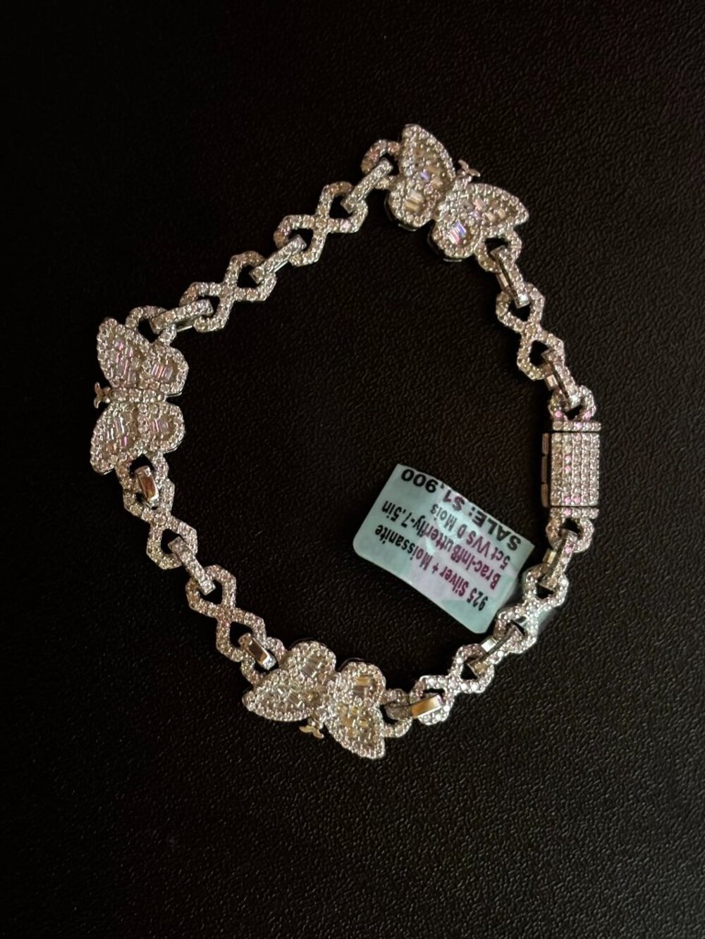 925 Silver + Moissanite Butterfly Bracelet